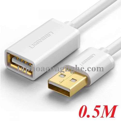 Ugreen 10880 0.5M màu Trắng Cáp tín hiệu nối dài USB 2.0 lõi thuần đồng US103 30010880